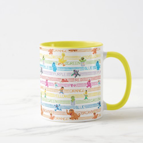 Rainbow Color Sesame Pals Pattern Mug