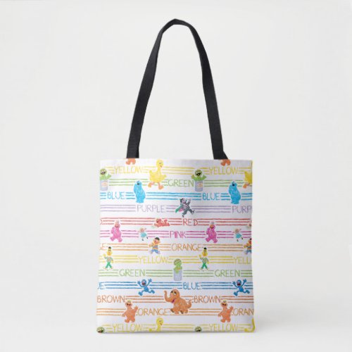 Rainbow Color Sesame Pals Pattern Tote Bag