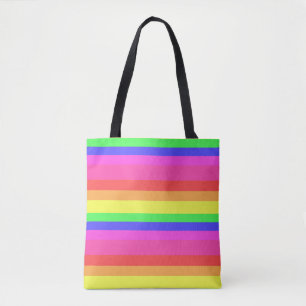 Rainbow Color Spectrum Stripes Design Tote Bag