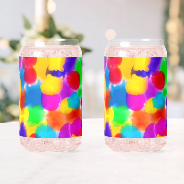 Rainbow Color Splash Can Glass (Insitu (Wedding))