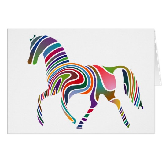 Rainbow Color-Striped Horse (Front Horizontal)