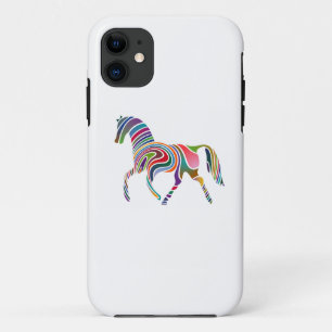 Rainbow Color-Striped Horse iPhone 11 Case