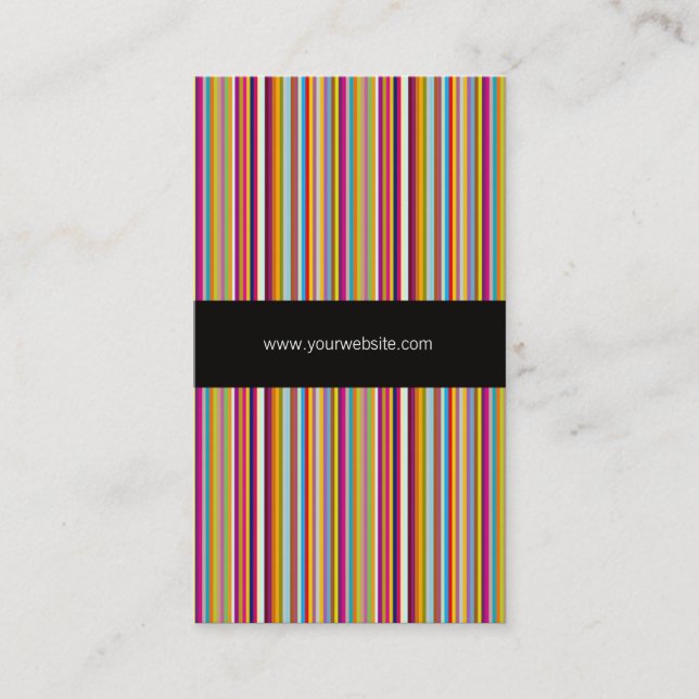 Rainbow Color Striped Template Business Card (Front)
