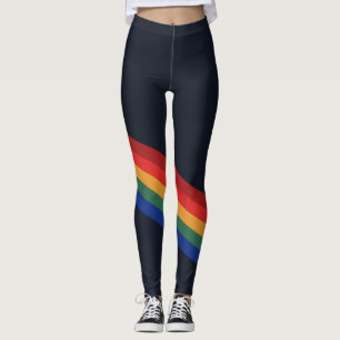 Rainbow Color Stripes Rainbow Leggings