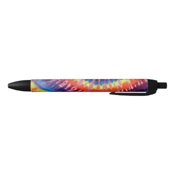 Rainbow Color Tie Dye Pattern Black Ink Pen by LPFedorchak at Zazzle