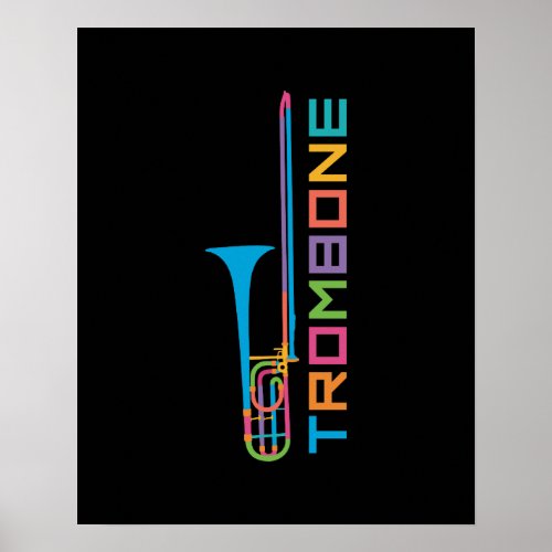 Rainbow Color Trombone Poster