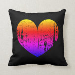 Rainbow color vintage heart black throw pillow<br><div class="desc">Rainbow color vintage heart black Throw Pillow. Custom pillow cushions for inside or outside. Looks great on chair,  sofa or bed. Trendy home decor for friends and family. Decorative pillows for indoor or outdoor use. Choose from zippered polyester,  zipperless,  cotton or outdoor.</div>