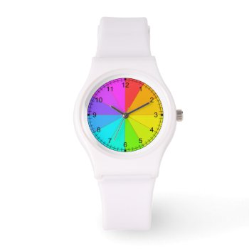 Rainbow Color Wheel Watch by dbvisualarts at Zazzle