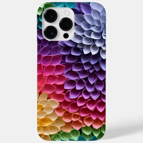 RAINBOW COLORED 3_D PAPER LOOK FLOWER PETALS Case_Mate iPhone 14 PRO MAX CASE