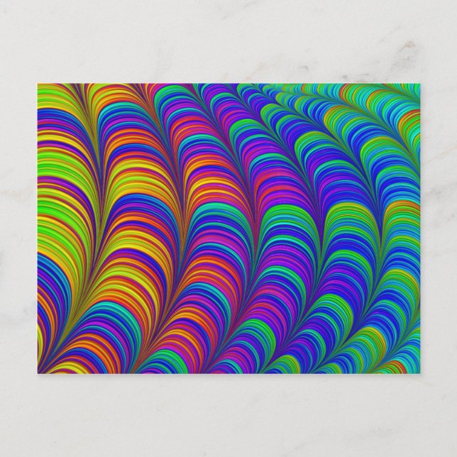 Rainbow colored 3D abstract art Postcard (Front)
