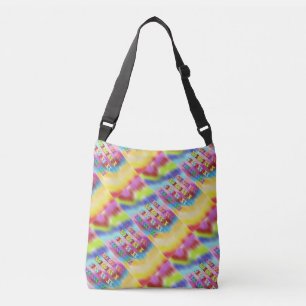 rainbow colored all over candy sweet bright crossbody bag