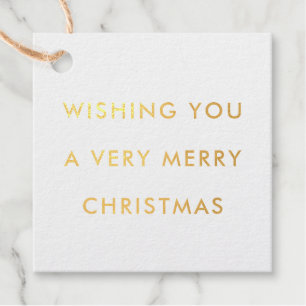 Rainbow colored backdrop Merry Christmas Gold Foil Favor Tags
