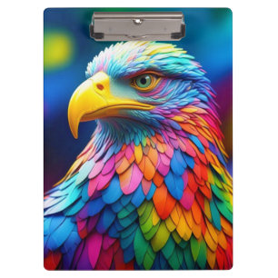 Rainbow Colored Bald Eagle-654568 Clipboard