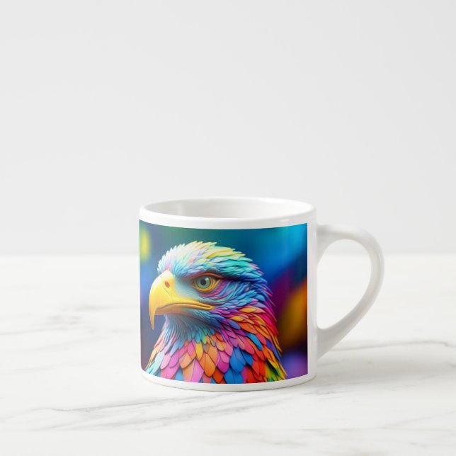 Rainbow Colored Bald Eagle-654568 Espresso Cup (Right)