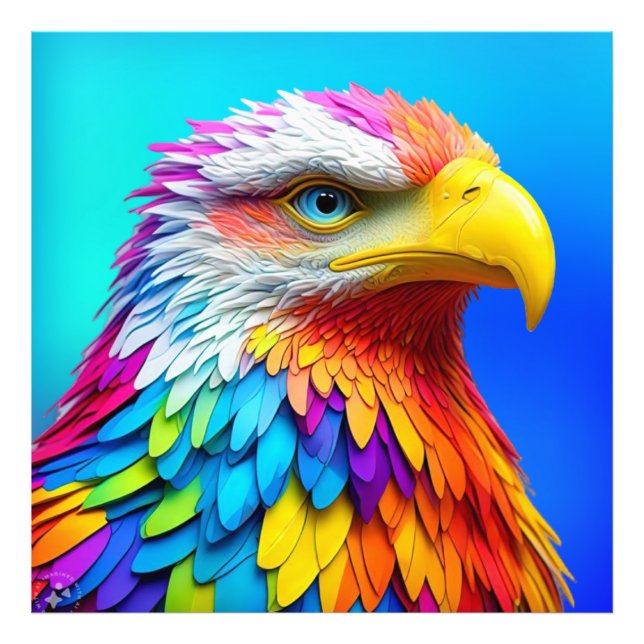 Rainbow Colored Bald Eagle-65456 Photo Print (Front)