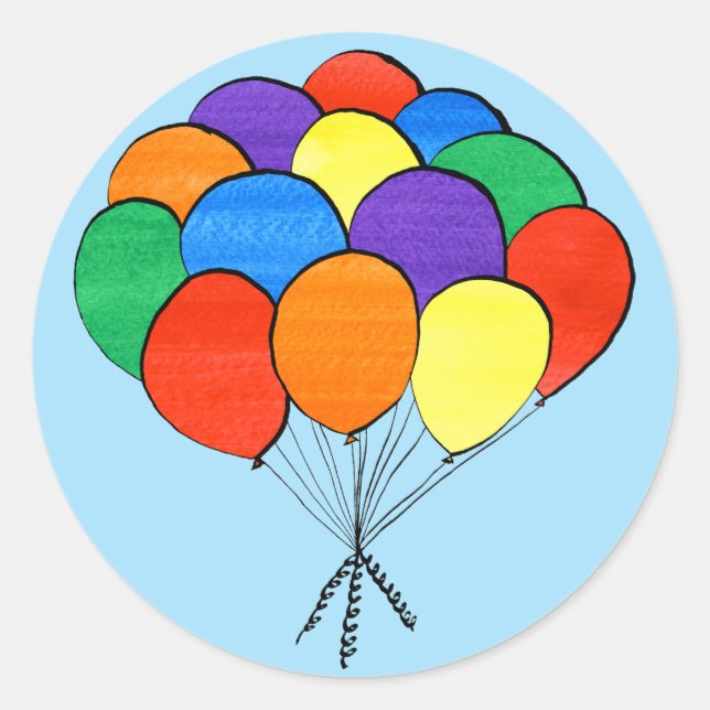 Rainbow Colored Balloons Illustration stickers (Front)