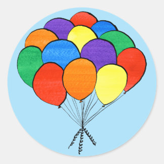 Rainbow Colored Balloons Illustration stickers