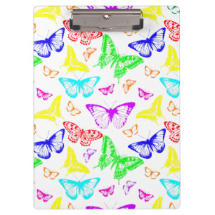 Rainbow Colored Butterflies Flying Clipboard