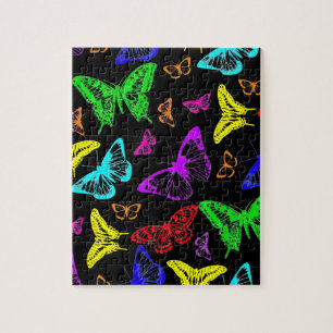 Rainbow Colored Butterflies Flying Jigsaw Puzzle