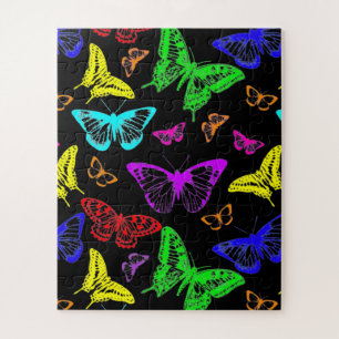 Rainbow Colored Butterflies Flying Jigsaw Puzzle