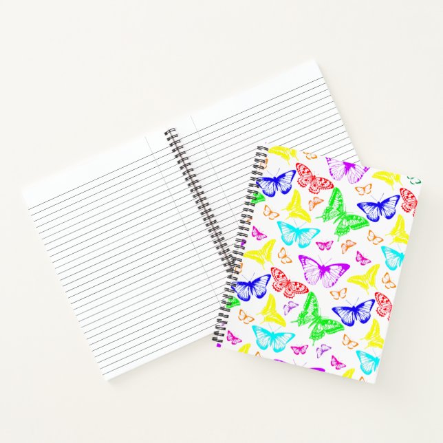 Rainbow Colored Butterflies Flying Notebook (Inside)