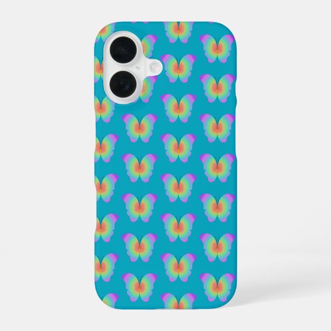 Rainbow Colored Butterflies Pattern Iphone Case (Back)