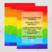 Rainbow Colored Canvas Painting Birthday Party