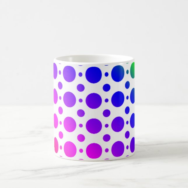Rainbow Colored Circles Pattern Coffee Mug (Center)