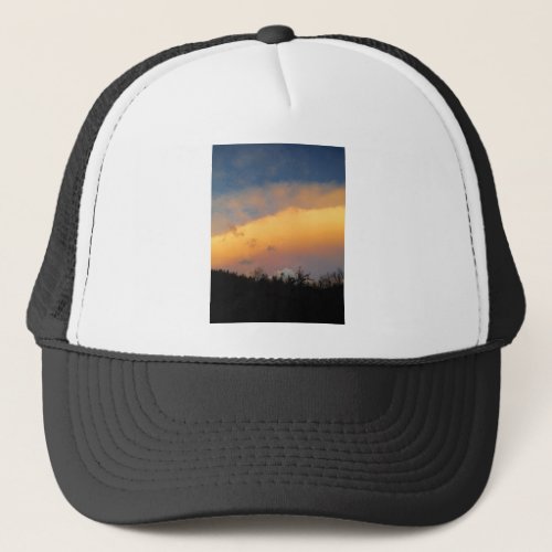 Rainbow colored clouds trucker hat