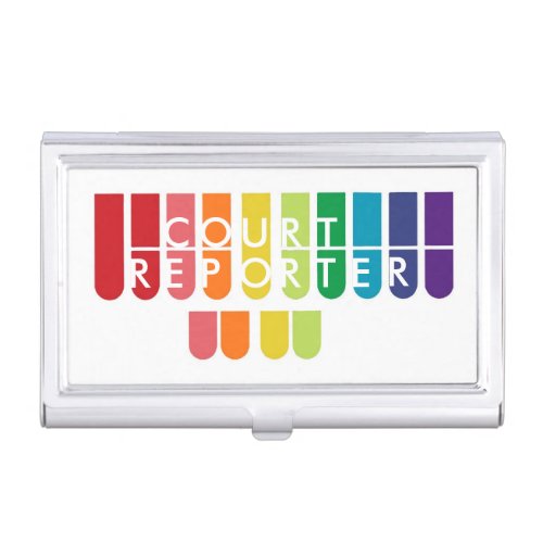 Rainbow colored court reporter business card case