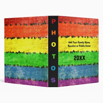 Rainbow Colored Crayon Drawing Style Photo Album 3 Ring Binder by RetroZone at Zazzle