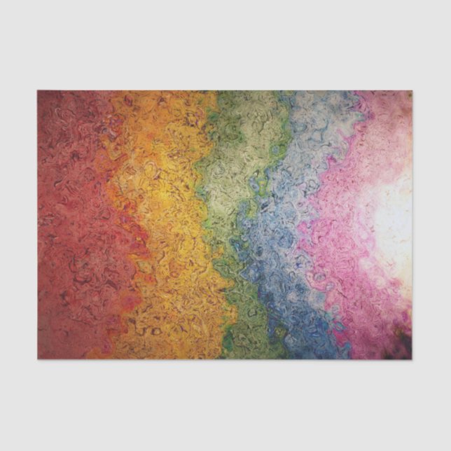 Rainbow Colored Energy Stripes Tissue Paper (Front)