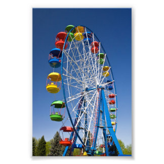 Rainbow Colored Ferris Wheel Photo Print