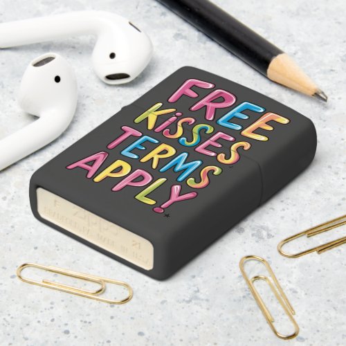 Rainbow_Colored Free Kisses Terms Apply Zippo Lighter