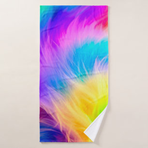 Rainbow Colored Fur Design-75293 Bath Towel