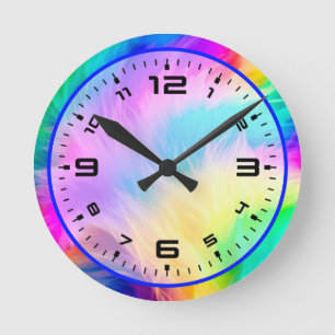 Rainbow Colored Fur Design-75293 Round Clock