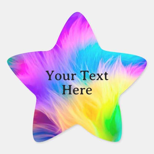 Rainbow Colored Fur Design-75293 Star Sticker (Front)