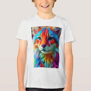 Rainbow Colored Furry Cat-68587 Tri-Blend Shirt