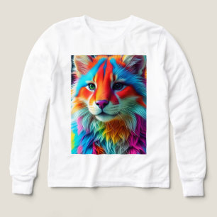 Rainbow Colored Furry Cat-68587 Tri-Blend Shirts