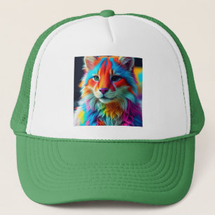 Rainbow Colored Furry Cat-68587 Trucker Hat