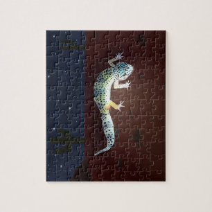 Rainbow colored gecko jigsaw puzzle