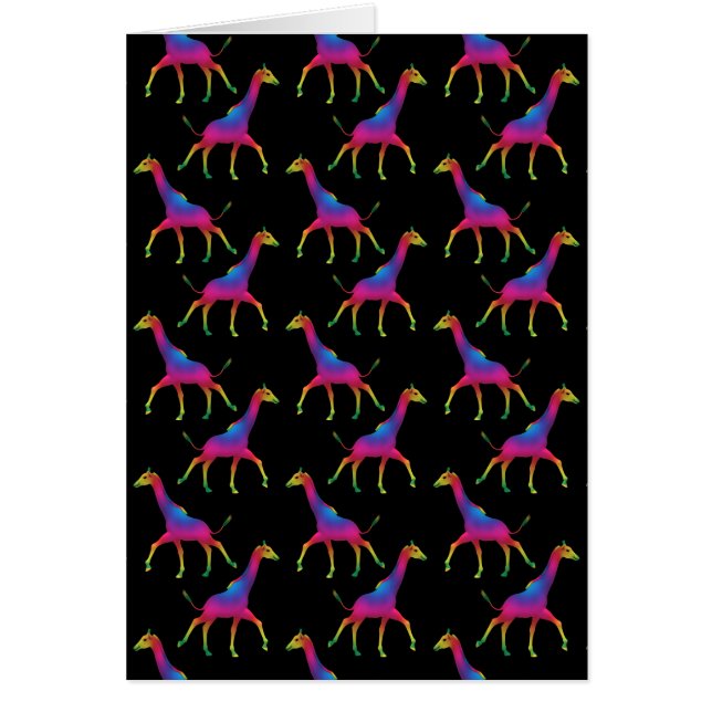 Rainbow Colored Giraffe Cards (Front)