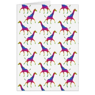 Rainbow Colored Giraffe Cards