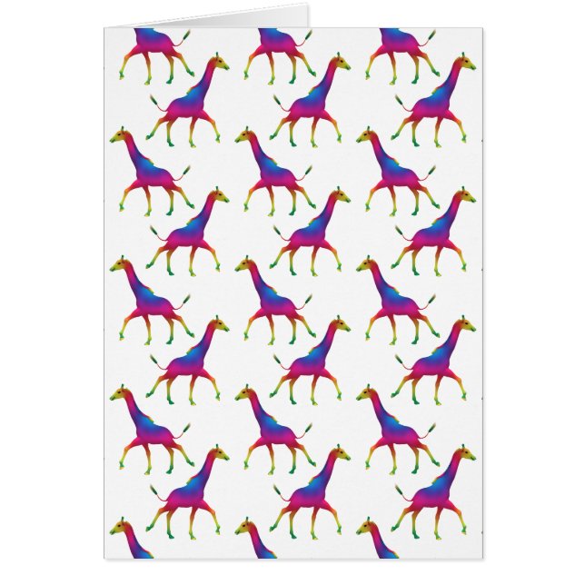 Rainbow Colored Giraffe Cards (Front)
