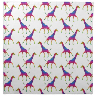 Rainbow Colored Giraffe Napkin