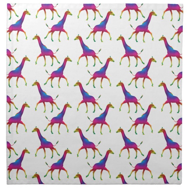 Rainbow Colored Giraffe Napkin (Front)
