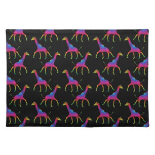 Rainbow Colored Giraffe Placemat