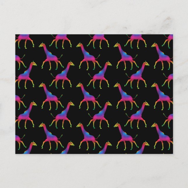 Rainbow Colored Giraffe Postcard (Front)