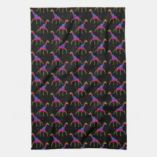 Rainbow Colored Giraffe Towel