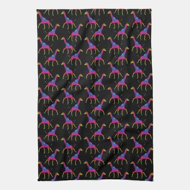 Rainbow Colored Giraffe Towel (Vertical)